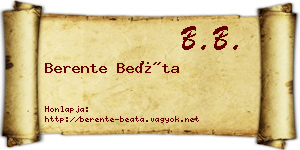 Berente Beáta névjegykártya