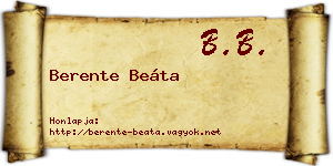 Berente Beáta névjegykártya