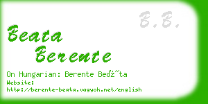 beata berente business card